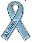 Blue ribbon for Asthma Awareness Week